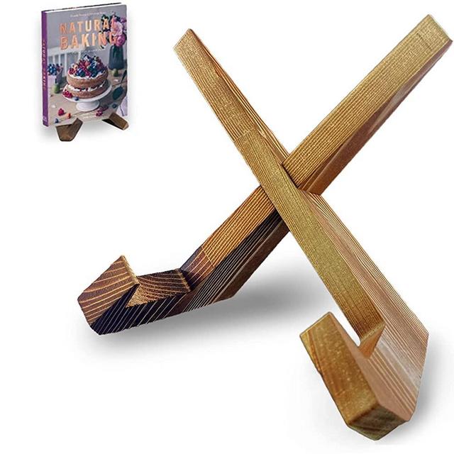 Cookbook Stand - Wooden Decoration Cookbook Cookbook Stand for Kitchen Counter Holder Can Be Used for Ipad, Counter Display, Record Holder, Book Display，Farmhouse Recipe Book Holder（Pine Wood）…
