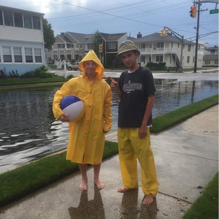 During senior week, Kyle and I found this rain gear at our house during a storm. We promptly went to see all our other friends.