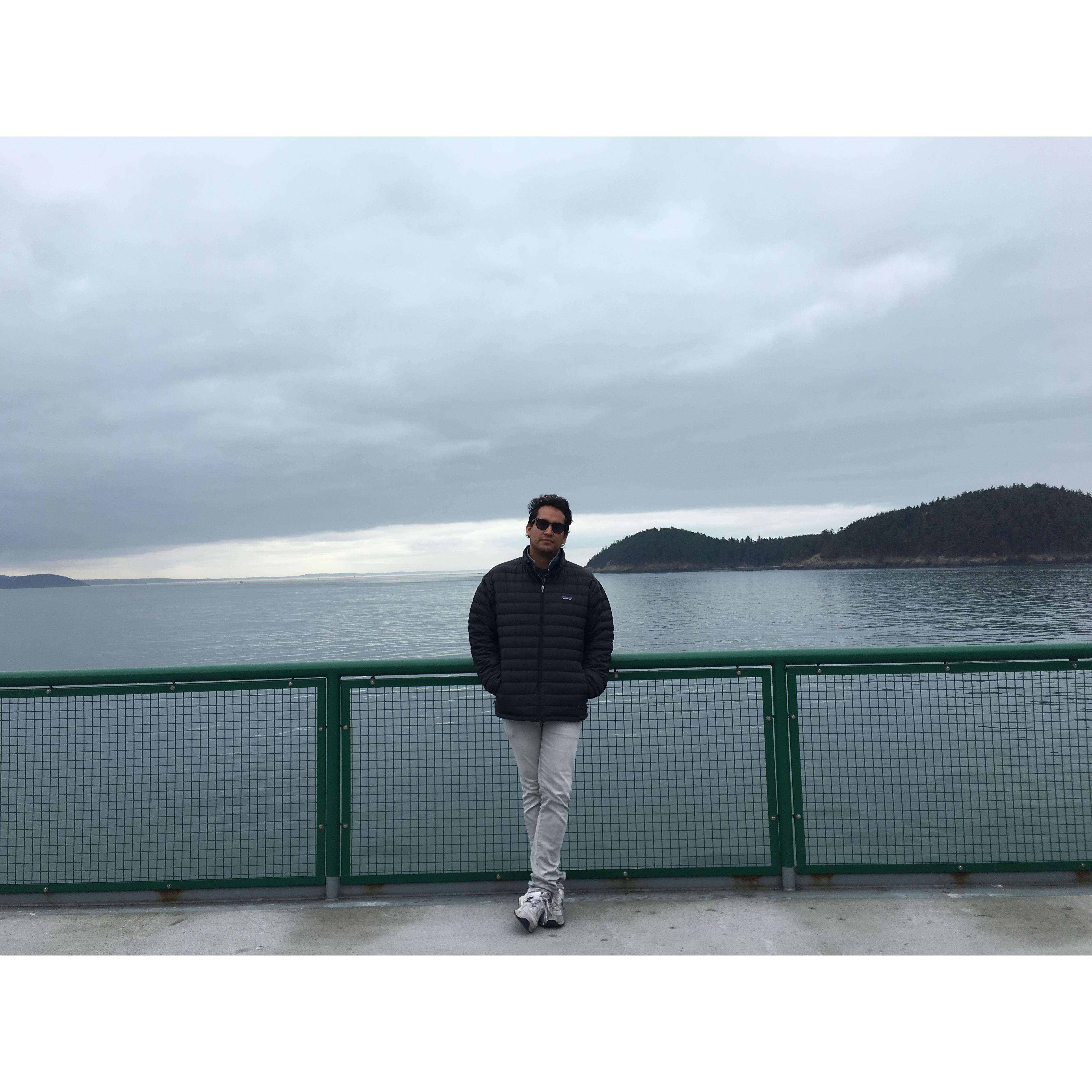 San Juan ferry, chasing whales; Orcas Island, 2016