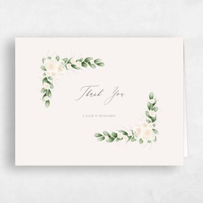 Light Oatmeal, Beige Wedding Thank You - Aldeney Landscape