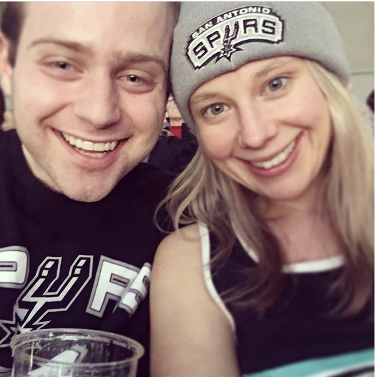 In Portland, cheering for the Spurs on Ben's 27th birthday.