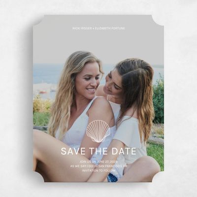 White Ticket Wedding Save the Date - Waterview Photo