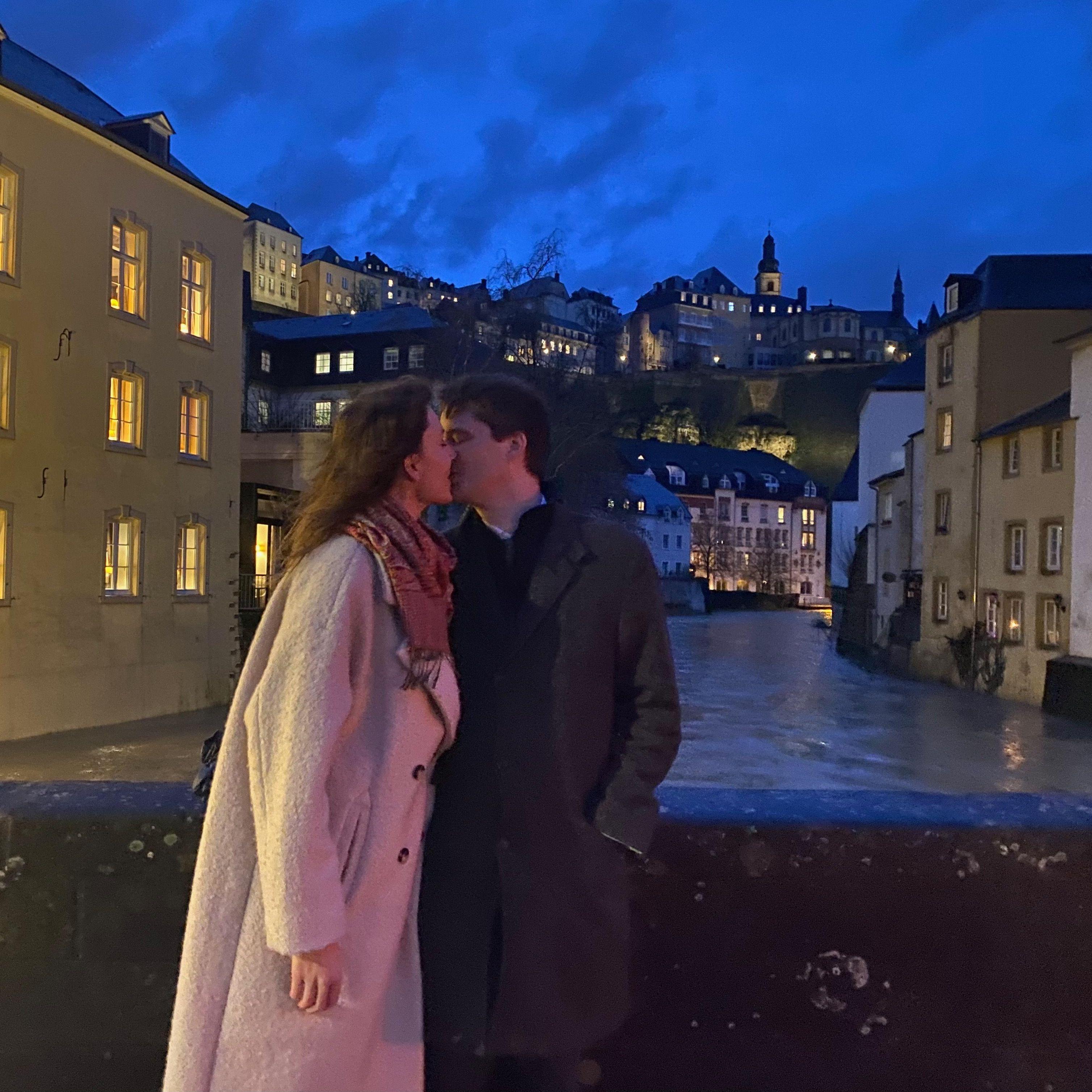 Luxembourg City, a few days after getting engaged, February 2024
