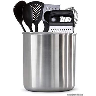 Estilo Stainless Steel Utensil Holder, Jumbo-7 x 7 inches
