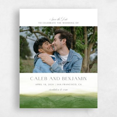 Olive, Green Wedding Save the Date - Dew Photo
