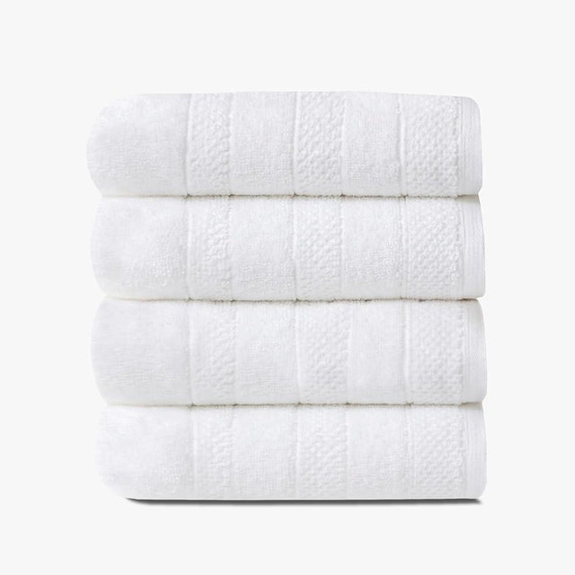 1888 Mills 725 GSM Premium 100% Cotton Hand Towels – Pack of 4 Luxury Hand Towel Set, Super Soft & Highly Absorbent – Quick-Dry, Plush Texture – Perfect for Bathroom, Spa, Gym & Kitchen Use, White