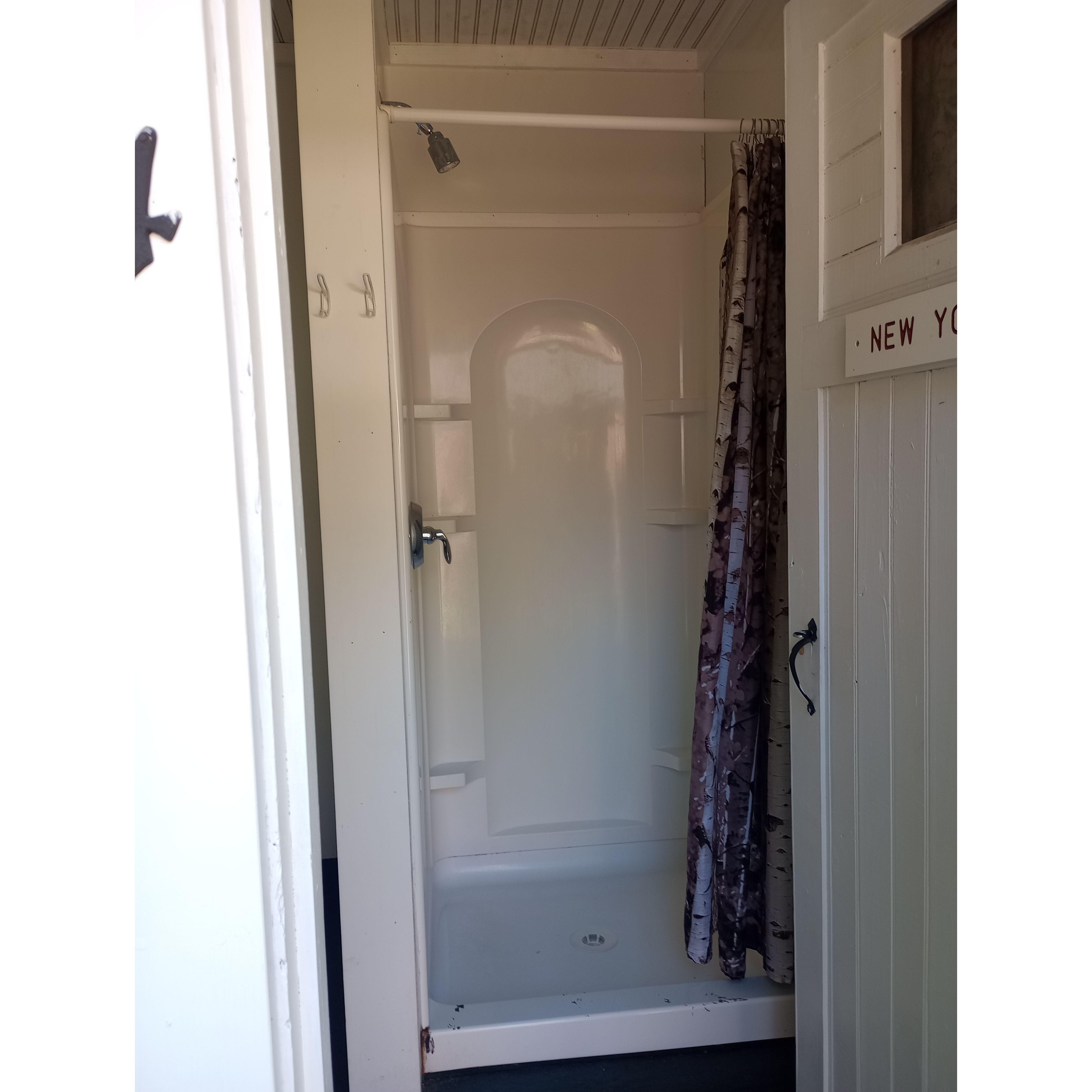 State Line Cabins- Shower House. Each cabin has it's own designated shower.