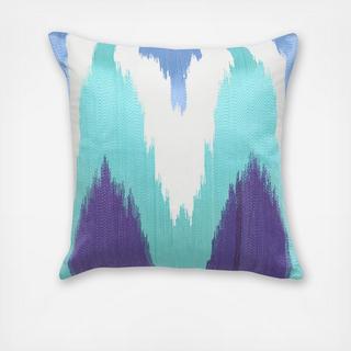 Painterly Flame Stitch Decorative Pillow