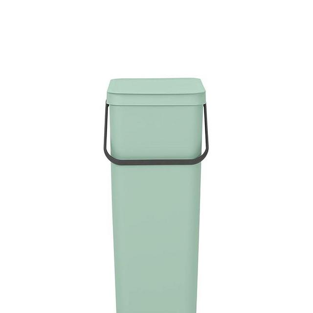 Brabantia Sort & Go Kitchen Recycling/Garbage Trash Can (10.6 Gal/Jade Green) Stackable Refuse Organiser with Handle & Removable Lid, Easy Clean, PerfectFit Bags Included