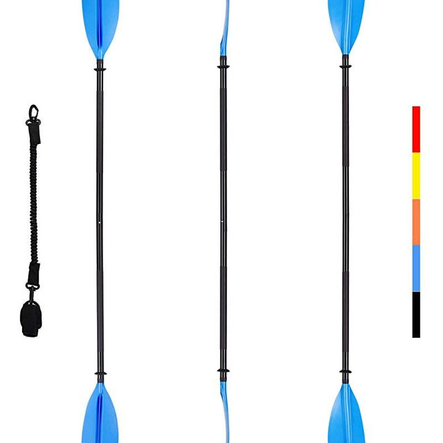OCEANBROAD Kayak Paddle 230CM/90.5 Inches Alloy Shaft Kayaking Boating Oar with Paddle Leash, 1 Paddle