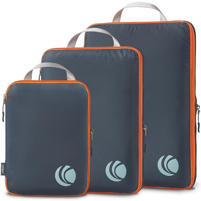 Cipway Compression Packing Cubes, Ultralight Luggage Organizer Bags, Travel Essentials for Carry on Suitcase (3 Piece,Gray)