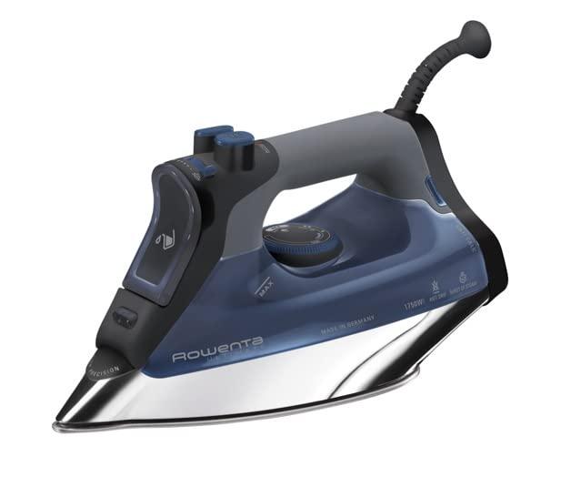 Rowenta DW8350 1775 Watts Ultimate Plus Steam Iron - Vertical Steam 430 Hole Sole Plate, Auto-off, Black & Blue