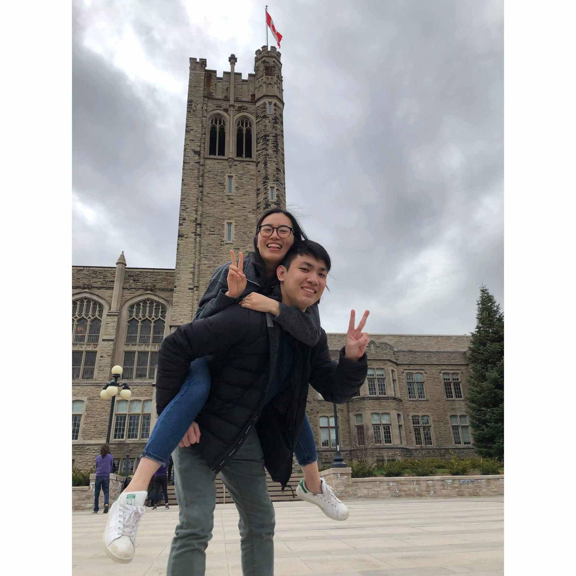 We met at Western on September 18, 2018. We were initially lab partners in our Medical Sciences program.