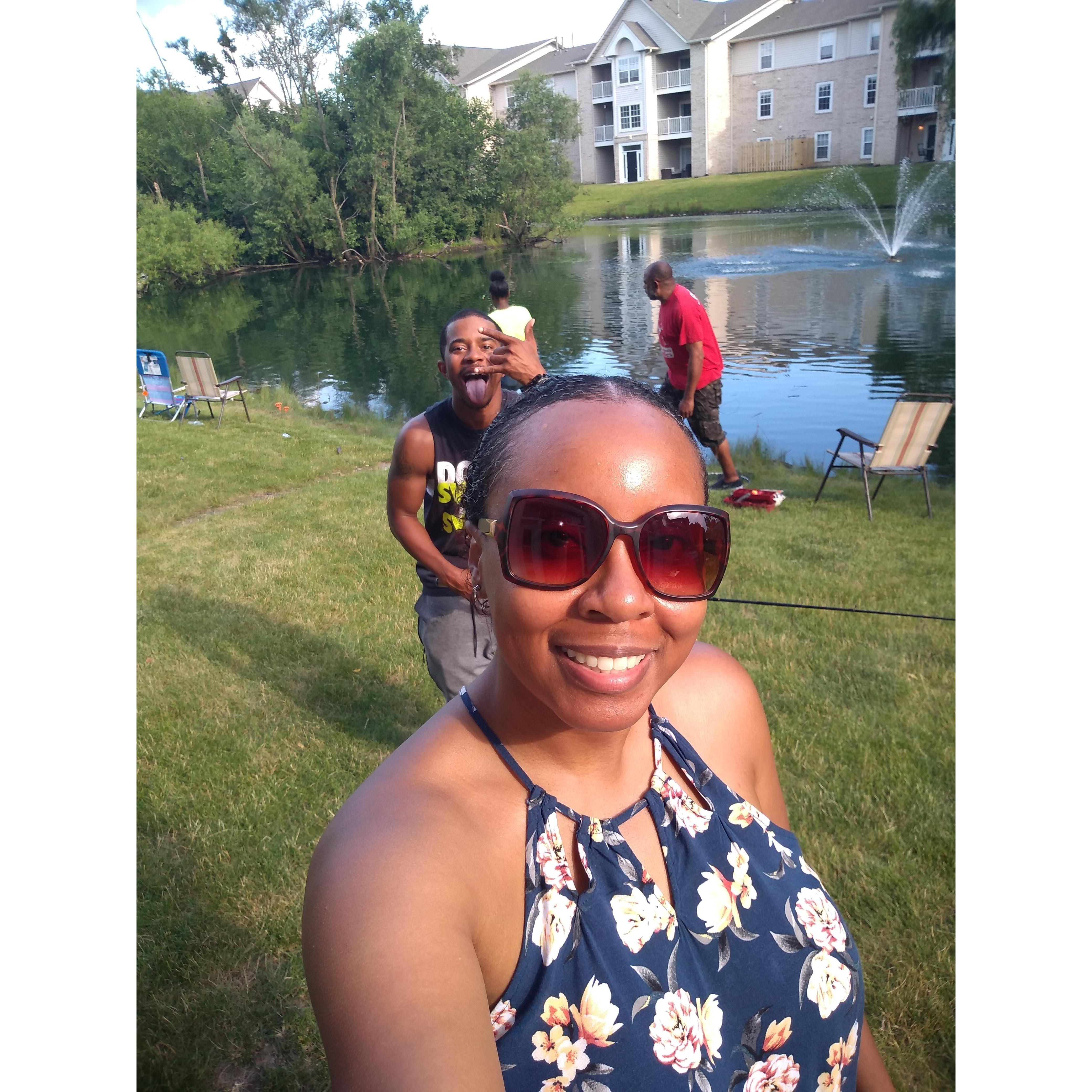 I didn't realize I was being photo bombed. Its all love though.