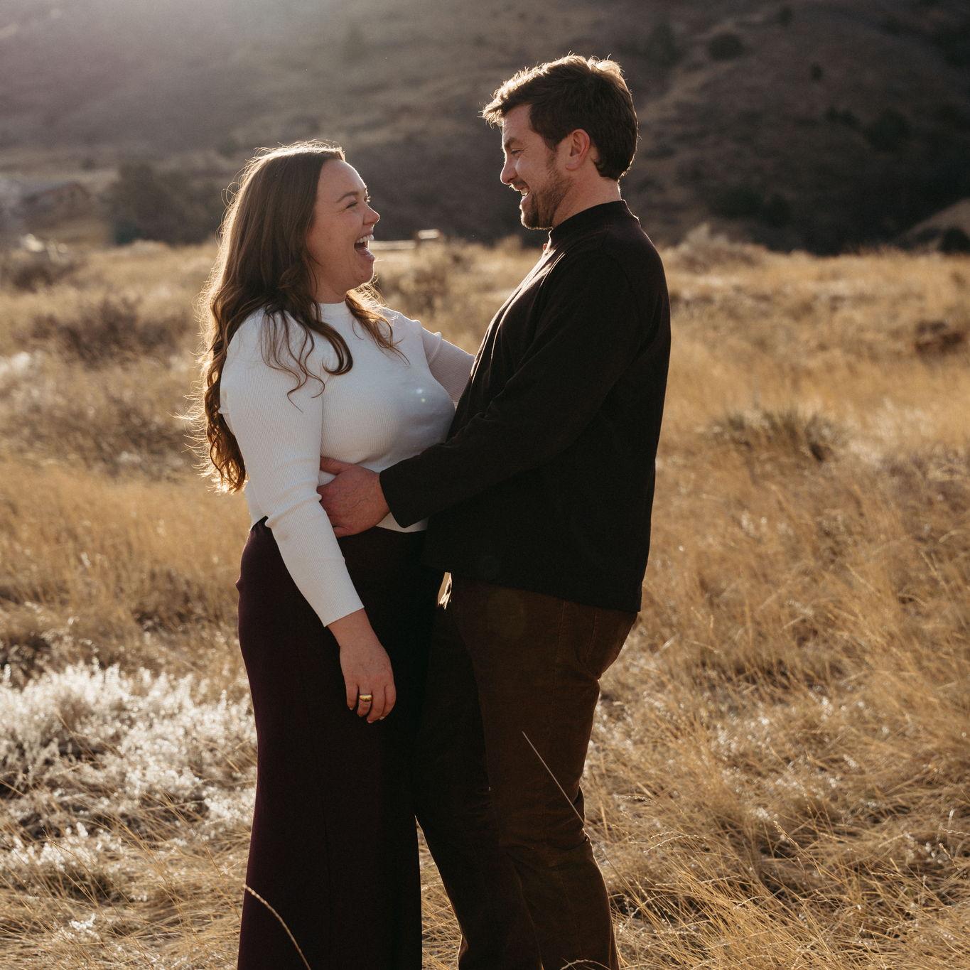 Laughing in the fields