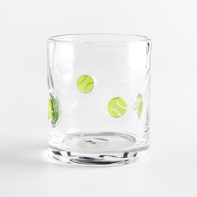 Tennis Ball Icon 15-Oz. Double Old-Fashioned Glass