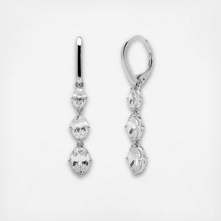 Triple Oval CZ Earrings