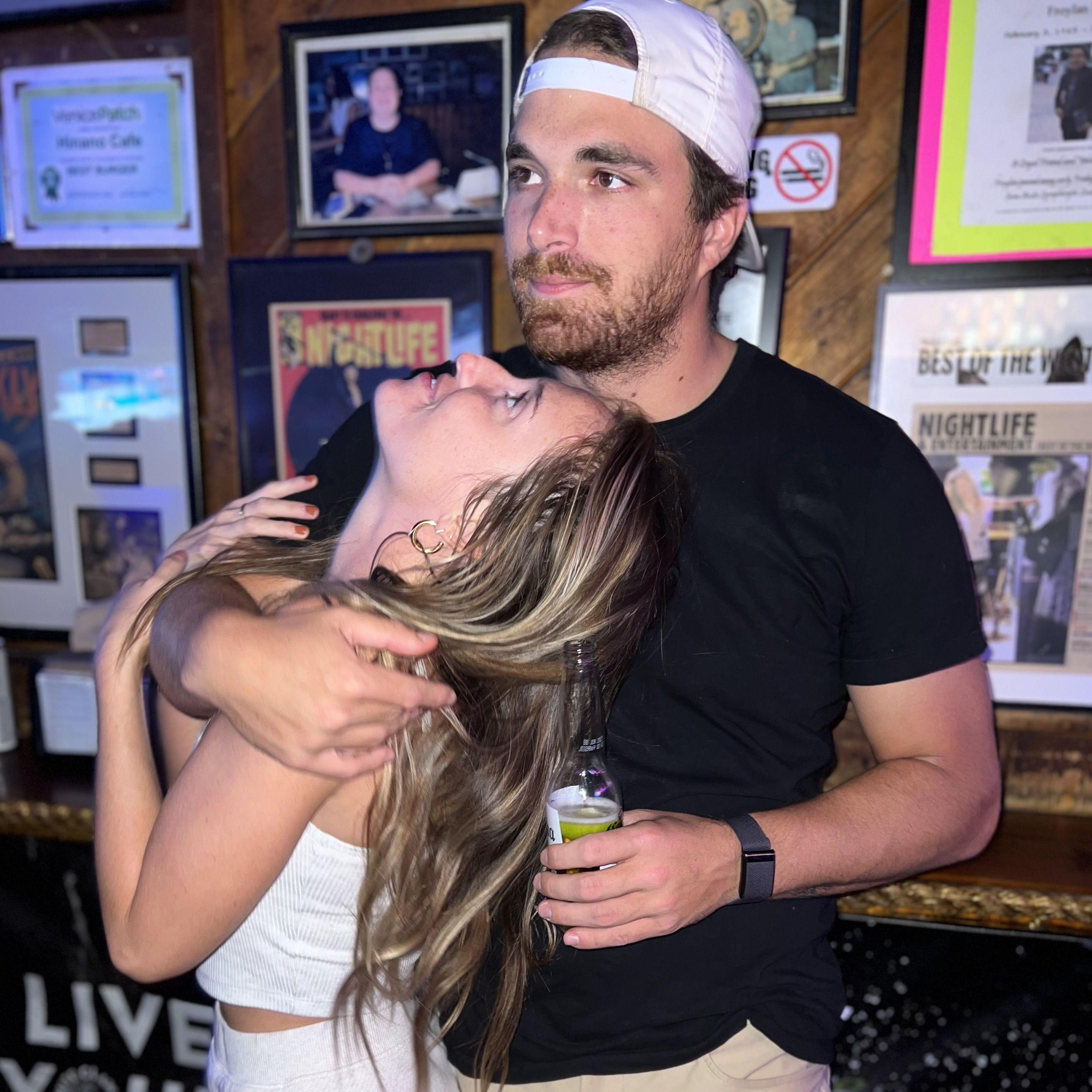 Mary being obsessed with Stephen in Hinano (their favorite bar in LA)