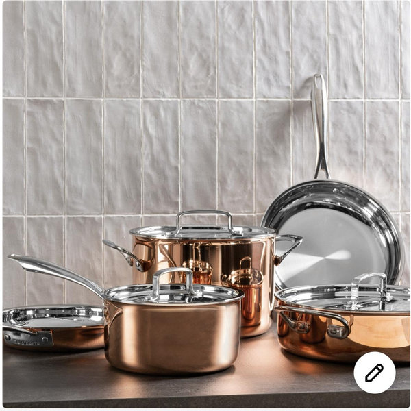 Cuisinart Tri Ply Stainless Steel 8 Piece Copper Cookware Set