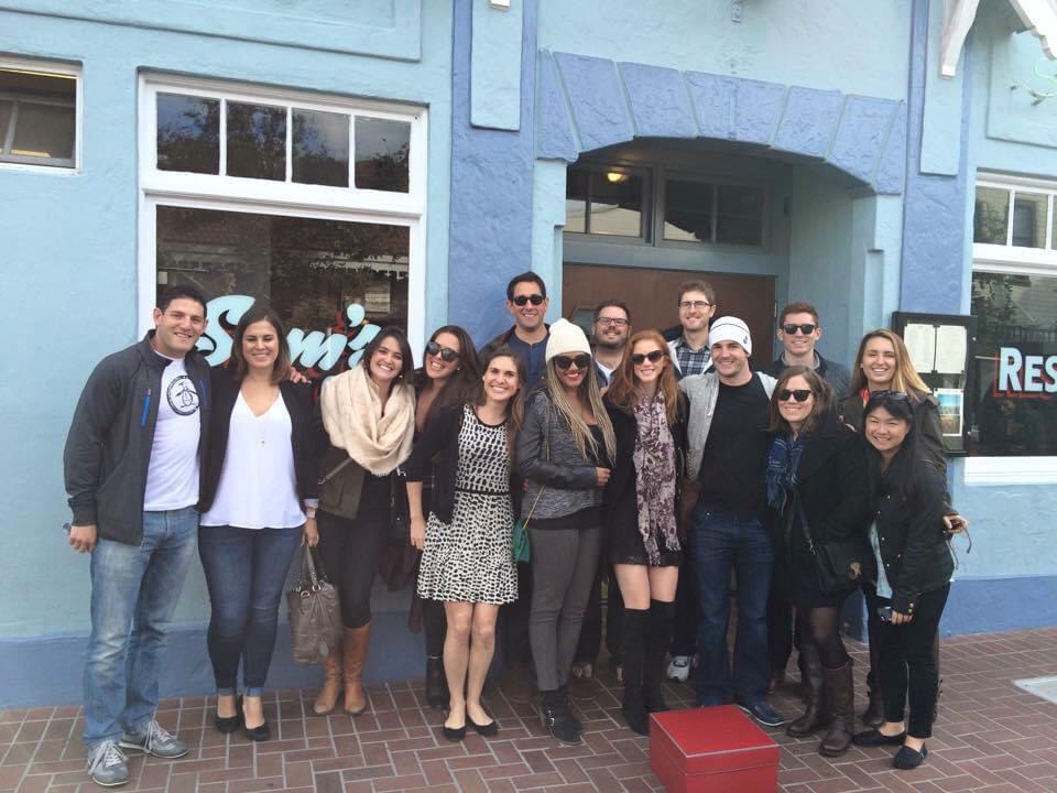 With some of our friends and future wedding party, before we were us!