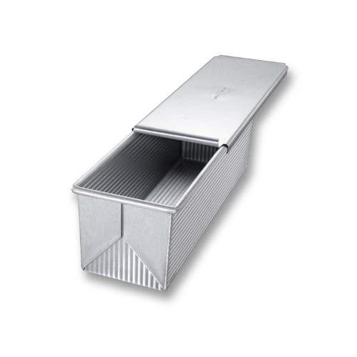 USA Pan Bakeware Pullman Loaf Pan with Cover, 13 x 4 inch, Nonstick & Quick Release Coating, Made in the USA from Aluminized Steel