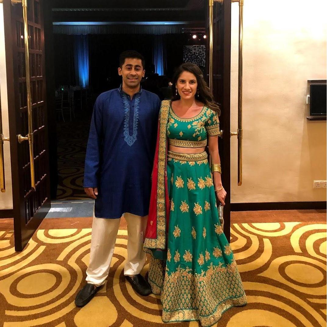 At a friend's wedding in Sri Lanka, just weeks before we got engaged