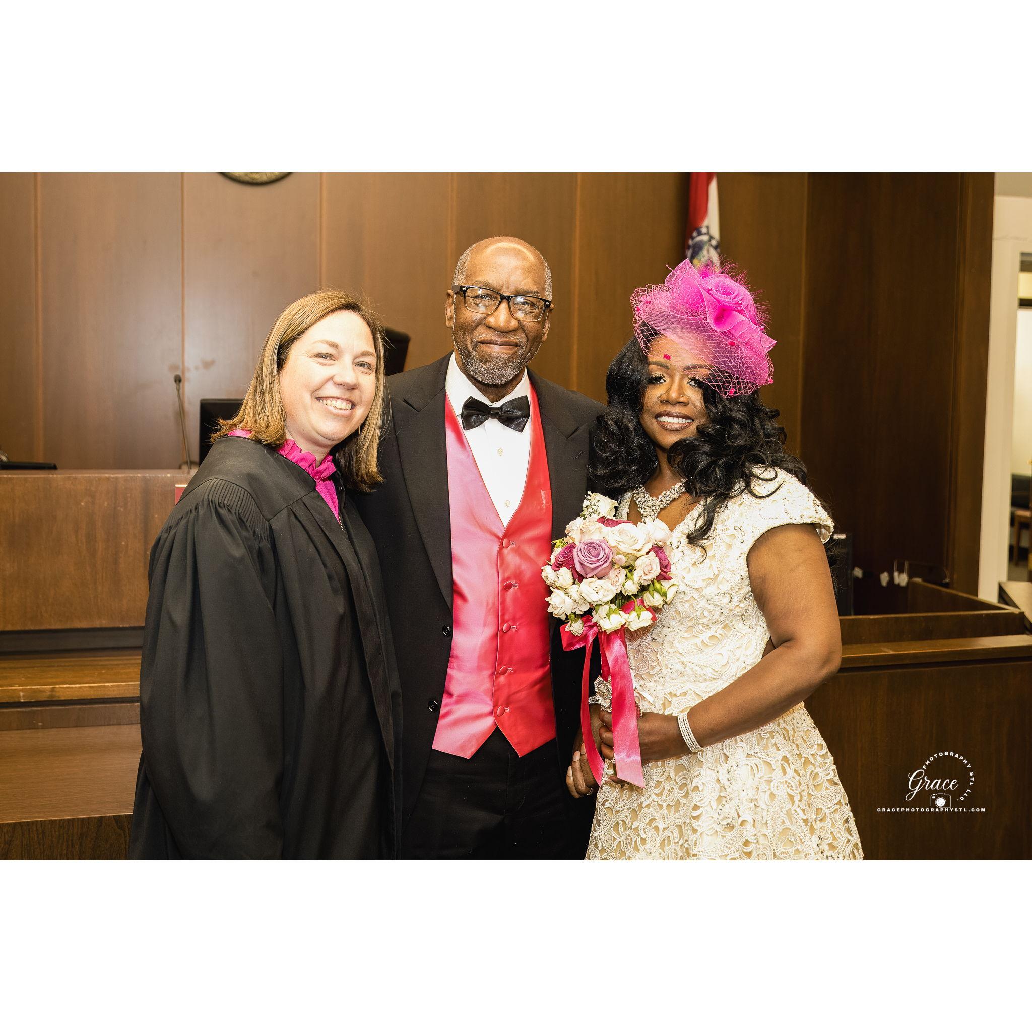 Judge Rebecca performed the ceremony.