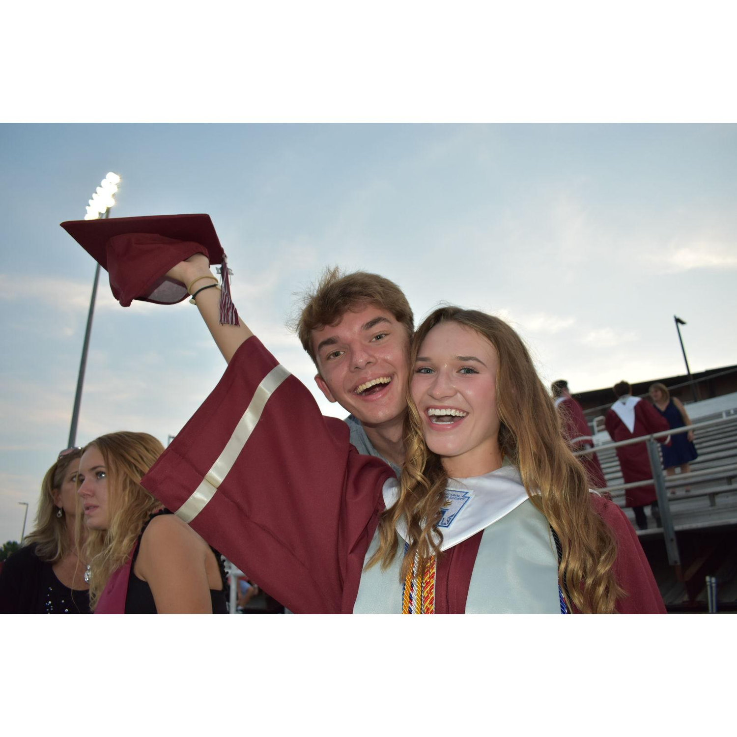 Hat's off! Kaylee graduated from high school while Jay continued his education at Covenant College.