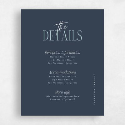 Navy Blue Wedding Enclosure - Kosrae