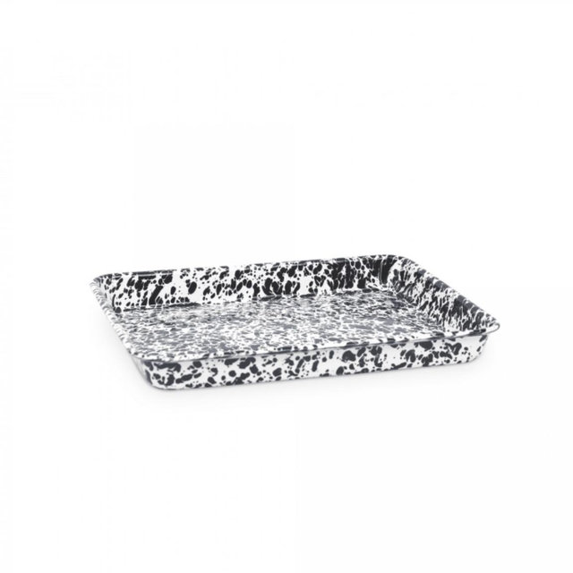 Black Splatter Small Rectangle Tray