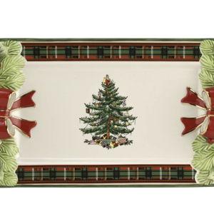 Christmas Tree Figural 12" Tartan Tray