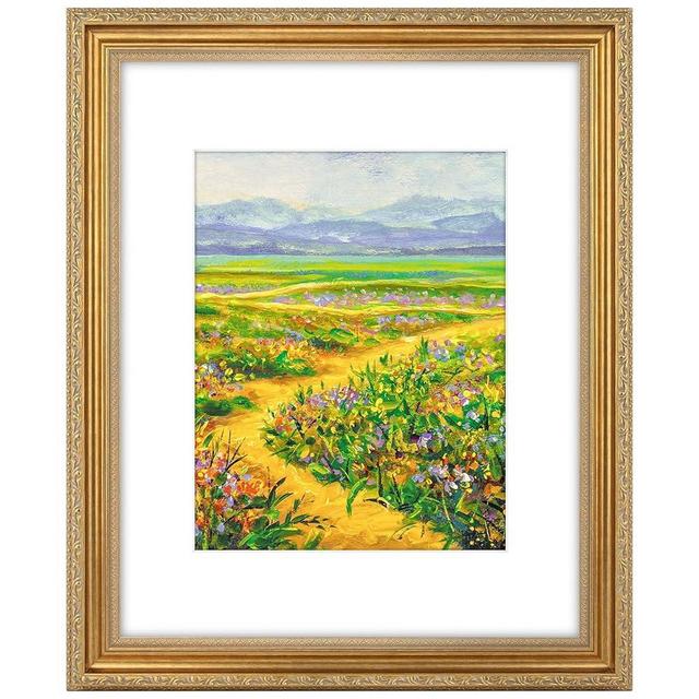 Golden State Art, 16x20 Vintage Ornate Finish Photo Frame with White Mat for 11x14 Picture & Acrylic Plexiglass. Color: Gold