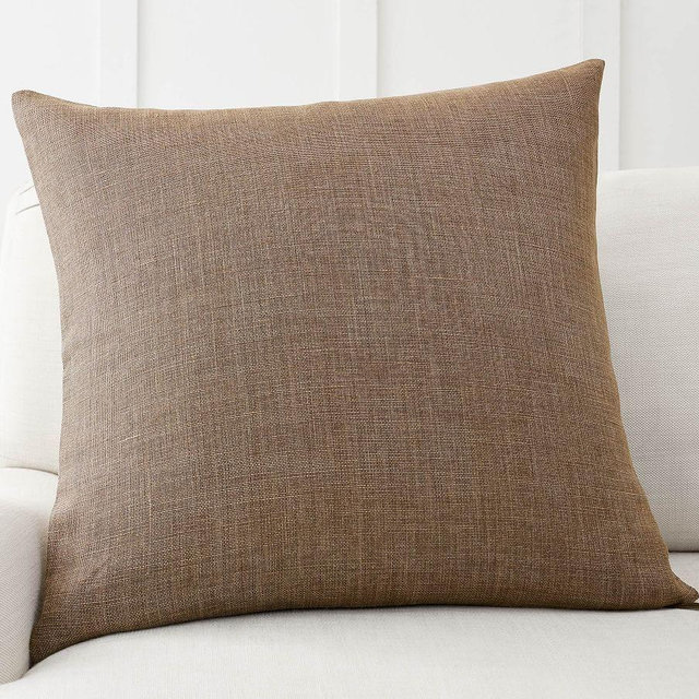 Belgian Linen Pillow Cover, 24" x 24", Bronze