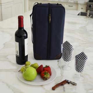 Insulated Wine Cooler Bag with Glasses & Corkscrew