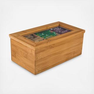 3-Compartment Bamboo Tea Storage Box