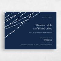 Blue Wedding Invitation - Moonlight Landscape