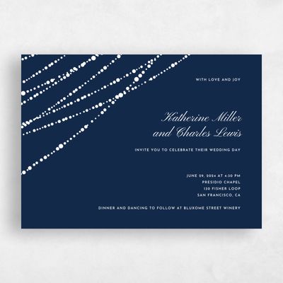 Blue Landscape Wedding Invitation - Moonlight Landscape