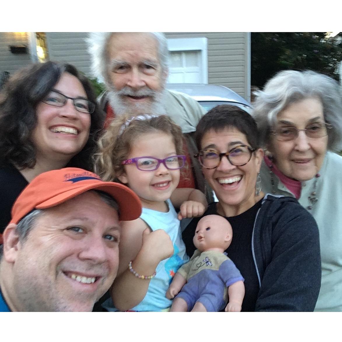 With Grandmom, Granddad, and Aunt Evelyn in Pennsylvania