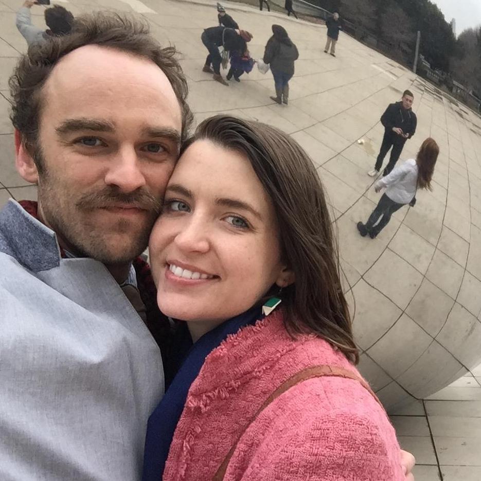 In front of Chicago's The Bean, during Daniel's first Kiernan family Thanksgiving trip.