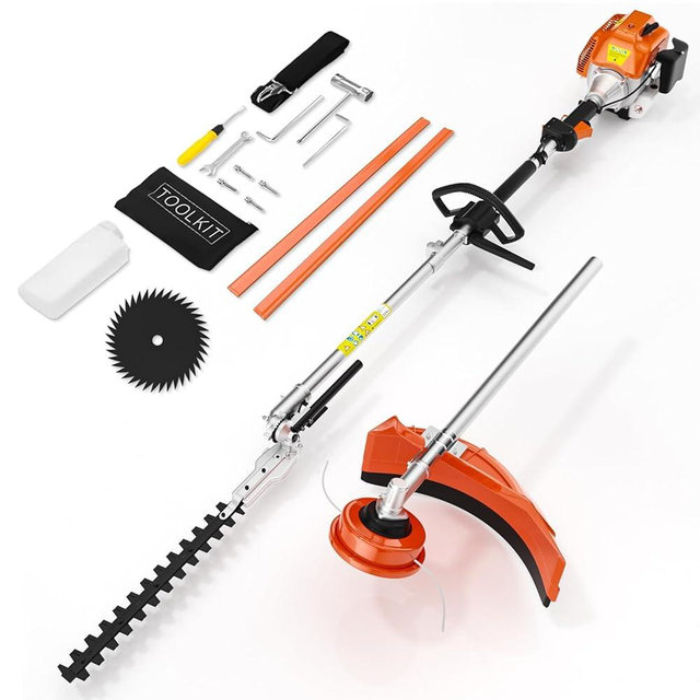 52cc 3 in 1 Gas String Trimmer with Gas Hedge Trimmer,2-Stroke Brush Cutter Gas Powered,Gas Weed Eater Trimmer for Weeds and Grass (52cc Gas Trimmer)