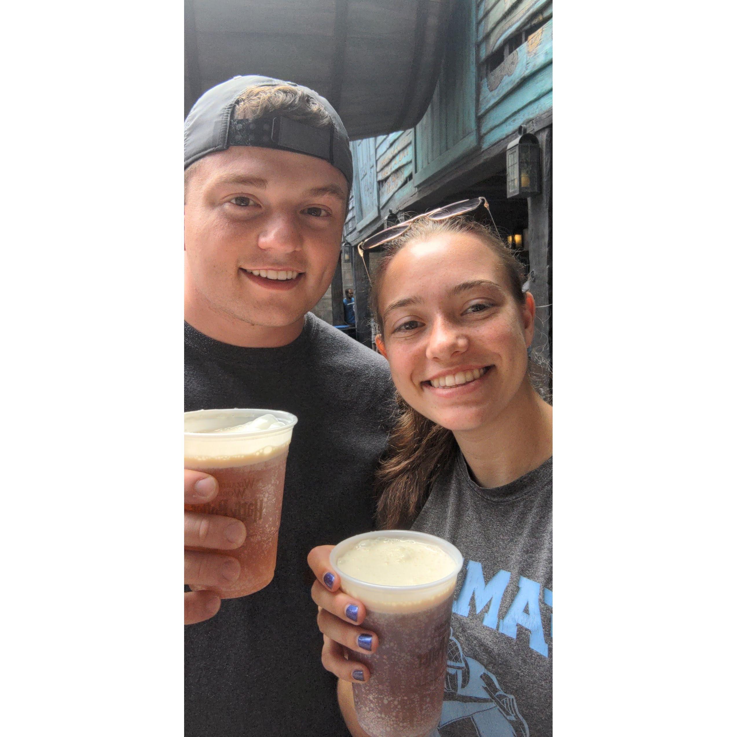 Trying butterbeer for the first time! Didn't know what to expect but it was pretty tasty!