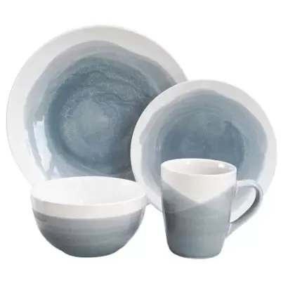 American Atelier Oasis 16-Piece Dinnerware Set in Blue/Grey