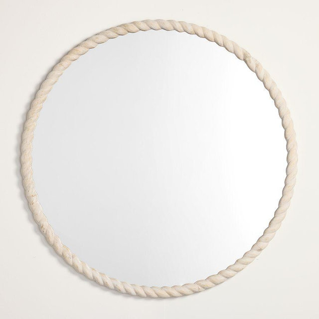 Newport Mirror 40" Round, Whitewash