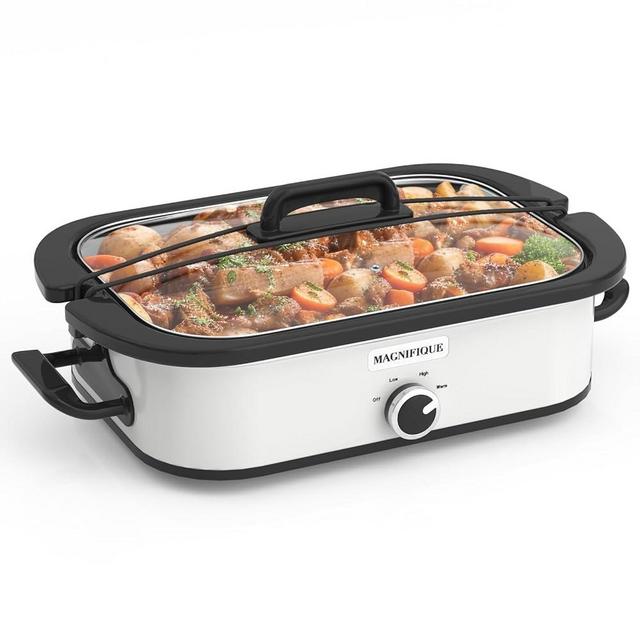 4-Quart Slow Cooker with Casserole Manual Warm Setting - Perfect Crock Pot for Family Dinners, Dishwasher Safe Crock,Versatile Cookware for Large Families or Entertaining