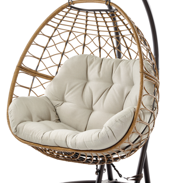CANVAS Double Patio Egg Swing Chair w/ Stand