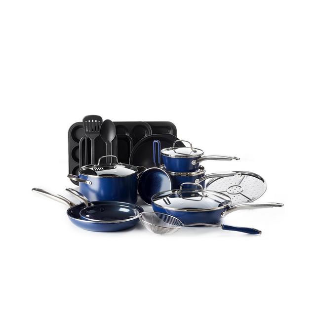 Blue Diamond 20-Pc. Ceramic Non-Stick Diamond-Infused Cookware Set