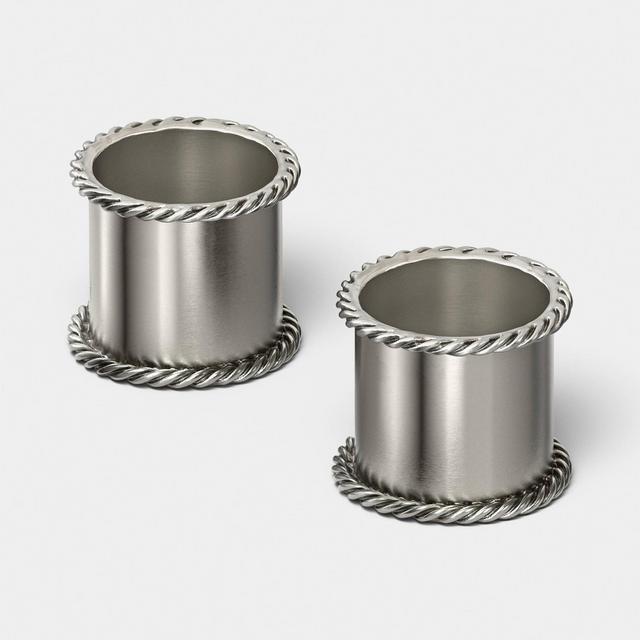 2pk Napkin Ring Silver Finish - Threshold™