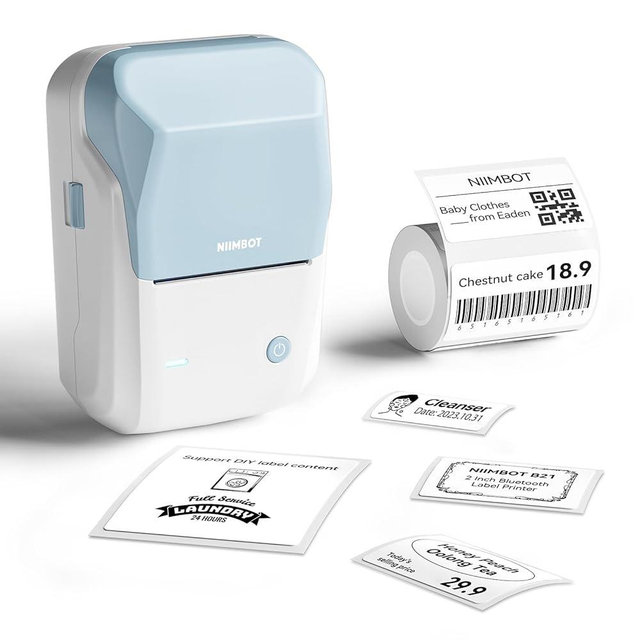NIIMBOT B1 Label Maker Machine with Tape, Thermal Label Printer Easy to Use for Office, Home, Business, 2 Inch Label Maker with 2'' x1.18'' Labels-230pcs/Roll