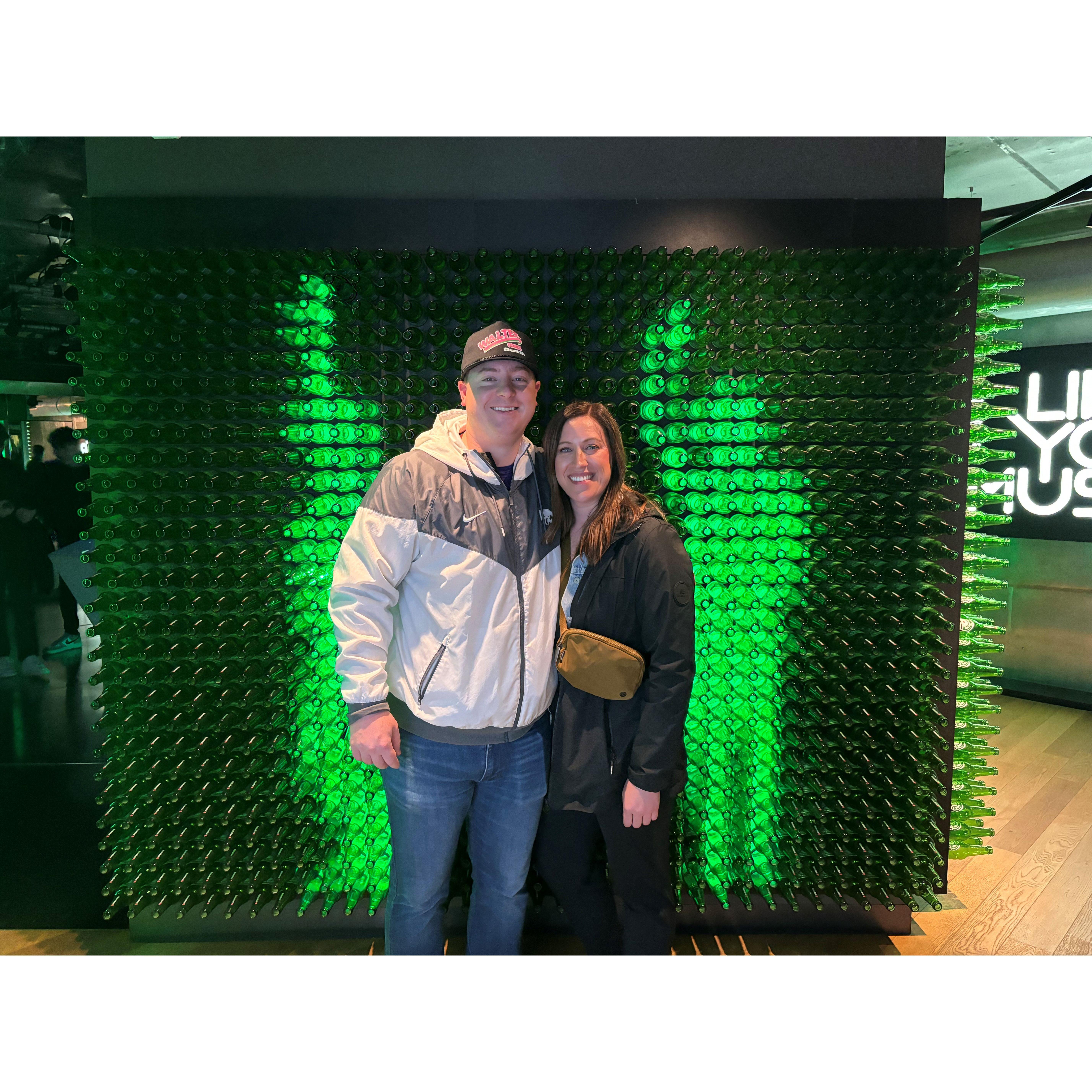 We traveled internationally to Amsterdamn, Hagen, Cologne, Prague, and Berlin. The best part of our trip by far was getting to watch Calvin's brother play professional basketball. This photo was at the Heineken factory in Amsterdamn.