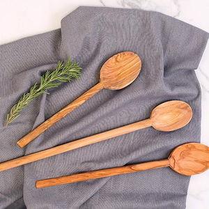 Eddingtons Italian Olive Wood Cooking Spoon, Handcrafted in Europe, Set of 2, 10/12-Inch